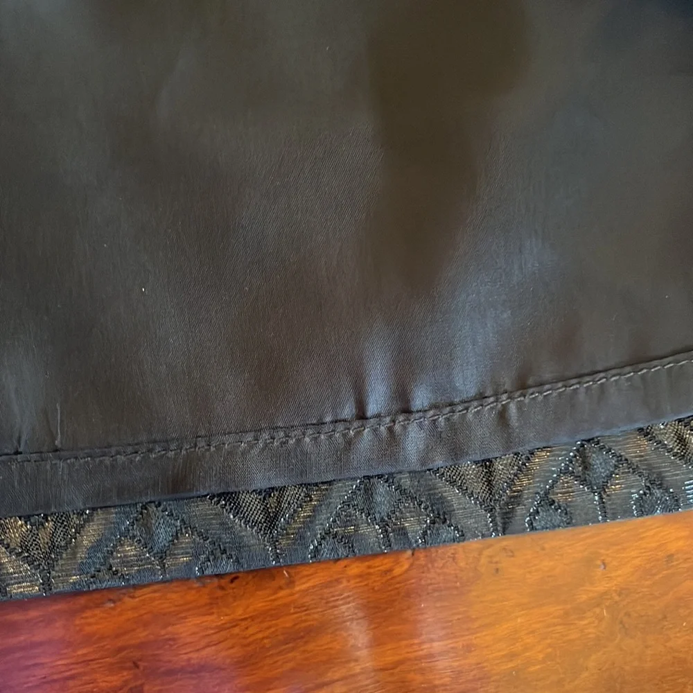 Tory Burch Siri Black Shiney Skirt Jacquard Diamond Textured Pattern